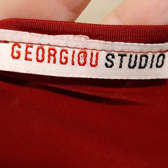 Red Wine V-Neck Asymmetrical Dress - Picture 6 of 6